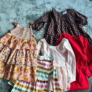 Girls 4T Dress Bundle Old Navy Wonder Nation 5 Pieces Floral & Solid Dresses A4